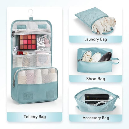 OlarHike 10 Set Compression Packing Cubes for Travel Essentials,Compressible Expandable Space Saver Bags for Organizing Clothes,Luggage Suitcase Garment Bags with Over 1000 pcs Mesh Holes(Blue Gray) - Image 5