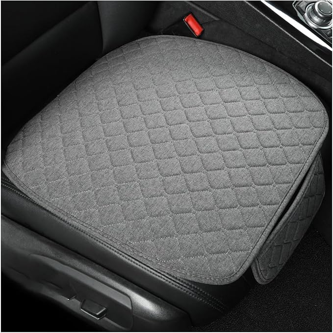 povtii Car Seat Bottom Cover Pad, Breathable Auto Front Seat Protector with Storage Pocket, Comfortable Seat Bottom Cushion Mat for Most Vehicle, Universal Interior Car Accessories (Gray) by povtii