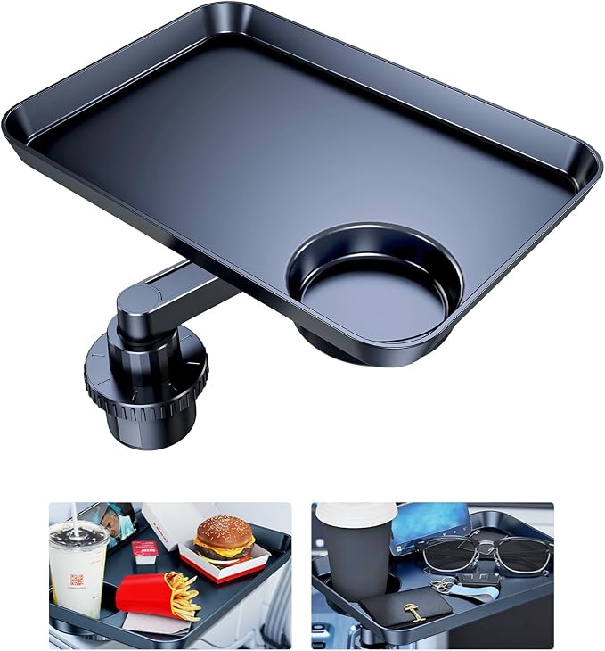 Tesla Model 3 Y ABS Car Cup Holder Tray Expander for Food Snack | Detachable 360 Rotating Car Food Tray Table for Eating Lunch Snack, Tesla Model 3 Y Accessories 2026 2025 2024 Car Essentials by xuenair