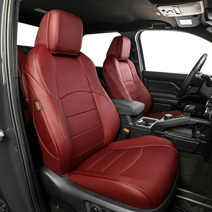 EKR Car Seat Covers Custom Fit for Toyota 4Runner(7 Seats) Full Set | for Toyota 4 Runner 2010-2024 Seat Covers for SUV,Airbag Compatible,Waterproof Pet-resistant,Faux Leather(Burgundy) by EKR