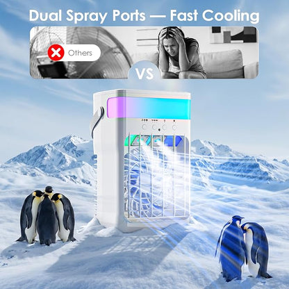 Portable Air Conditioners,Air Conditioner,Ac Unit with 1600ML Water Tank,2 Spray Ports,3 Wind Speeds,3 Timers,10 kinds of Colorful Lights,Portable Ac Units for Room Camping Car Office - Image 2