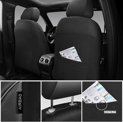 CAR PASS Comfortable 3D Foam Mesh Leather Car Seat Covers Front, Air Cool Mesh Breathable Front Seat Covers for Car, Universal Fit for SUV Truck Sedan Automotive, Airbag Compatible,Black Gray - Image 3