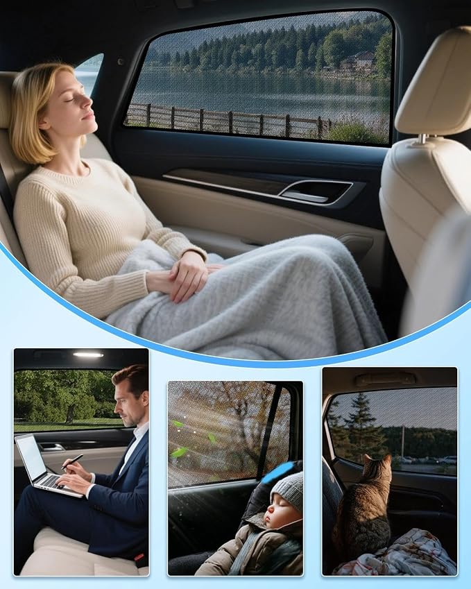 Car Window Shade for Toyota RAV4 2019-Now,2 Pack UV & Glare Protection, Breathable Privacy Screen, Insect & Bug Blocker Magnetic Mesh Side Rear Sun Shades for Baby Camping, Napping & Travel - Image 7