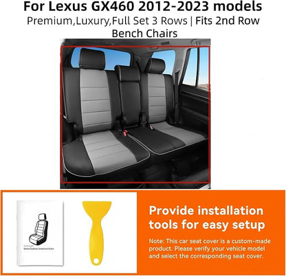 Ranaya Custom Fit Lexus Seat Covers for Lexus GX460 2012–2023 | for Base,Premium,Luxury,7-Passenger Full Set,(Fits 2nd Row Bench Seat),Waterproof Leatherette,Pet & Kid Friendly,Beige - Image 3