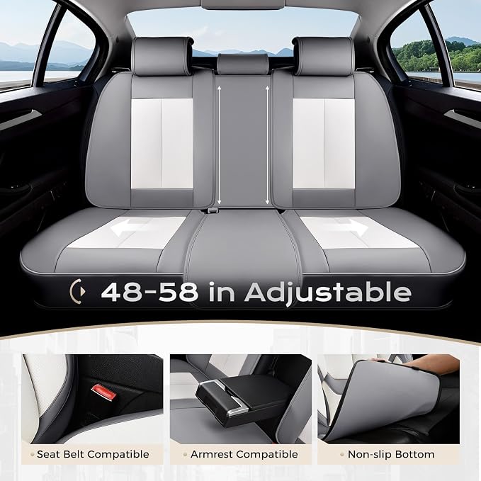 Coverado Car Seat Covers, Seat Covers for Cars, Waterproof Leather Auto Seat Protectors, Leather Car Seat Cushion, Car Interiors Accessories Universal Fit for Most Cars - Image 5