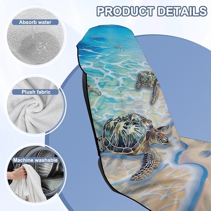 Sea Turtle Car Towel Seat Cover Breathable Car Seat Towel Cover Removable Automotive Accessories Easy to Installation for Cars SUV Trucks - Image 6