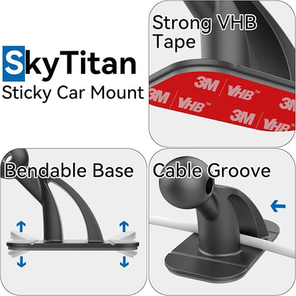 3 Pack Sticky 17mm Ball Mount for Car Mount Adhesive Replacement Magnetic Phone Holder MagSafe Mounting Base Dashboard Sticker 3M VHB Tape - Image 4