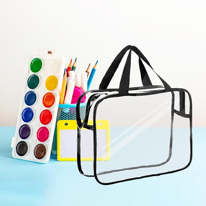 Clear Storage Bag with Zipper - Organizing Bag with Handles (6 Black,Small) | Perfect for Building Blocks, Puzzles, Books, Board Games, Portable Travel and Home Organizer - Image 5