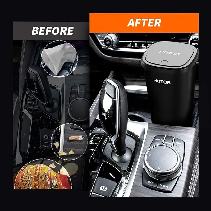 HOTOR Car Trash Can with Lid, 30 Trash Bags, Black, 2-Pack | Multipurpose Car Trash Cup and Garbage Can for Car, Office & Home, Suitable for Various Daily Storage and Disposal Needs - Image 5