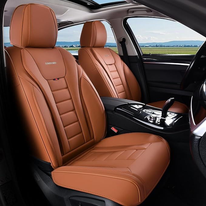 Coverado Car Seat Covers Full Set, Seat Covers for Cars, Front Seat Covers and Back Seat Cover Waterproof Leather Automotive Seat Cover, Universal Car Interior Protectors Cushion for Most Cars - Image 8