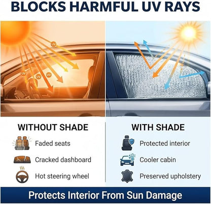 Custom Fit Car Side Window Sunshade for 2023 2024 2025 Cadillac Lyriq 2023 2024 - Set of 4 Front and Rear Window Sun Shades, Reflective UV Heat Shield, Real Aluminum Foil, Custom Cut - Image 5