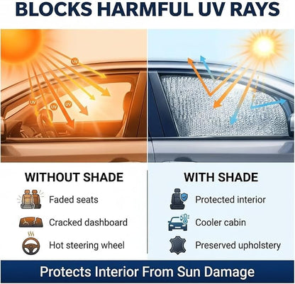 Custom Fit Car Side Window Sunshade for 2019-2025 Cadillac XT4 2019 2020 2021 2022 2023 2024 - Set of 4 Front and Rear Sun Shades, Reflective UV Heat Shield, Real Aluminum Foil - Image 5