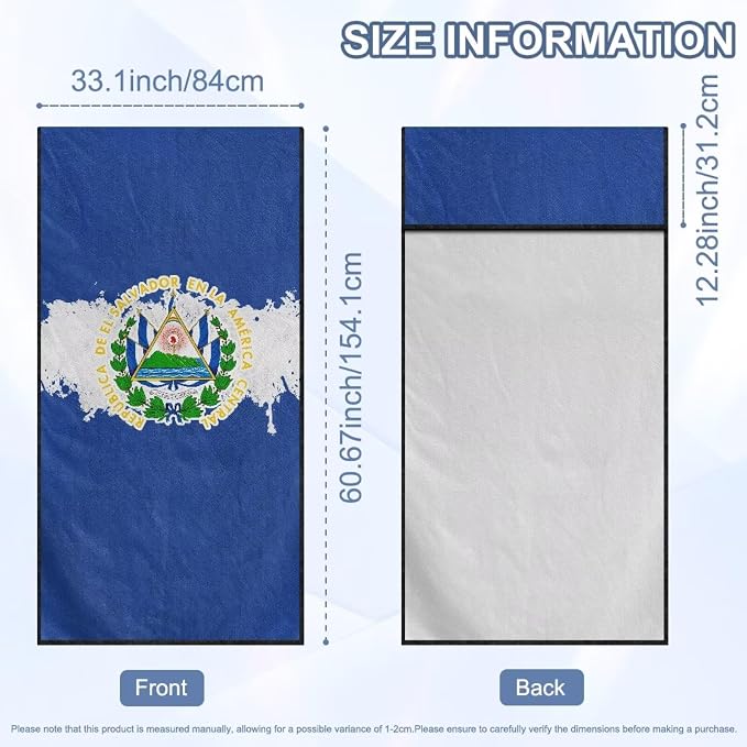 SEANATIVE Car Seat Towel Covers - Breathable Sweat Absorbing Automotive Seat Protectors for Gym, Camping & Pet Transport (Fits SUV/Truck), Flag of El Salvador Print - Image 7