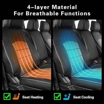 EKR F150 Seat Covers Custom Fit for(4 Door,SuperCrew) Ford F-150 Lariat 2021 2022 2023 2024 2025 2026 & F-150 (Lightning) Lariat 2022-2025,Family & Pet Friendly,Waterproof-Faux Leather(Black/Gray) - Image 7