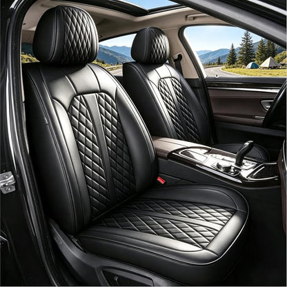 IKABEVEM Car Seat Covers Fit for Mazda 3 2007-2019 Full Set | Waterproof Faux Leather, Airbag Compatible, Easy Install & Wipe Car Seat Protector,5 Seats Covers Fit for Mazda 3, Black by IKABEVEM