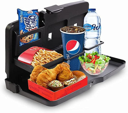 VaygWay Foldable Car Food Tray Holder Multi- Functional Portable Auto Food and Drink Tray – Black Eating Organizer Backseat Car Tray – Kids Table Holder Desk- Laptop, Meal (1 Pk Black) by VaygWay