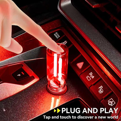 4 PCS USB Night Light Bulb,Touch Dimmable Retro Car Interior Ambient Light | Portable Glass Bottle Design Chubby Glow Light for Car, Truck, Bedroom, Red Ambient Lighting - Image 2