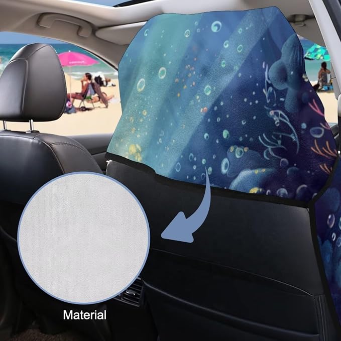 Sea Turtle Print Car Seat Covers for Front Seats Sweat Absorption Athletic Towels for Car Seats with Storage Bag(Hot Yoga, Gym, Sports Accessories) - Image 4
