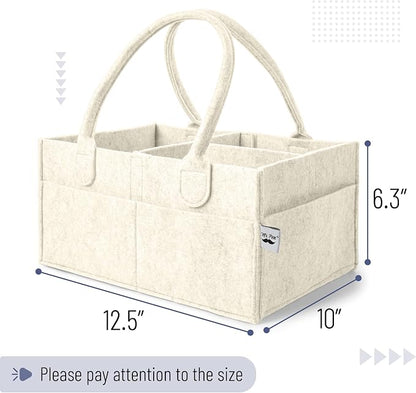 Mr. Pen- Baby Diaper Caddy Organizer, Beige, Medium | Nursery Storage Bin and Car Organizer for Diapers and Baby Wipes - Image 2