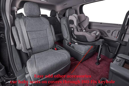 Car Seat Covers Custom Fit for 2021-2026 Toyota Sienna LE,XLE (8-Seater) Van,2nd Row Bench w/Removable Middle Seat,Breathable UV-Resistant Polyester Seat Protector (Full Set,Gray) - Image 7