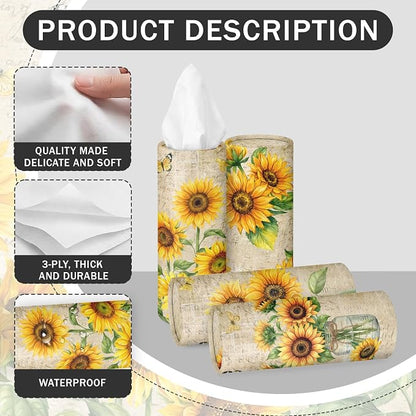 Arttown Car Tissue Holder for Cup Holder Floral Facial Tissues 12 Pack | Bulk 3-Ply,Refillable Marble Print Cylinder Tissue Boxes,Fit Car Home Office School (600 Sheets Total,50 Sheets Each) - Image 6