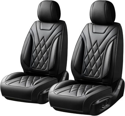 Seat Covers Fit for GMC Sierra 1500/2500/3500 HD 2007-2025,Premium Leather, Waterproof, All-Weather, Airbag Compatible, Breathable, Only 2 Front seat Covers, Black - Image 9