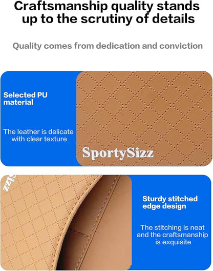 Car Door Organizer, PU Leather Storage Pouch with Strong Sticky Back for Phone, Keys - Fits Car Seat Side Pocket & Console Gap, Universal Car Accessories - Brown - Image 4