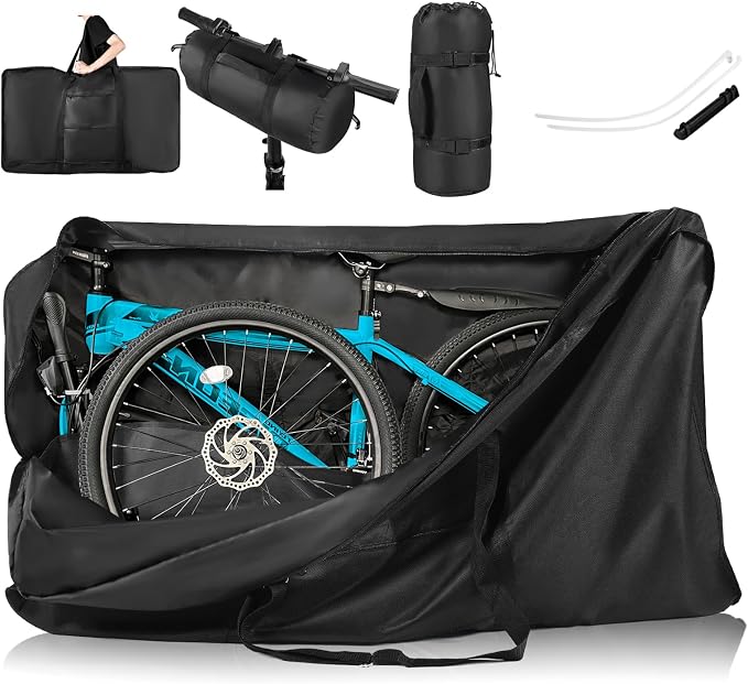 Bike Travel Bag,Heavy Duty 840D Transport Bicycle Storage Carry Bag with Strong Webbing,Portable Folding Cycling and Bicycle Bags Bike Suitcase Waterproof for Airplane Shipping by SRIMMIT