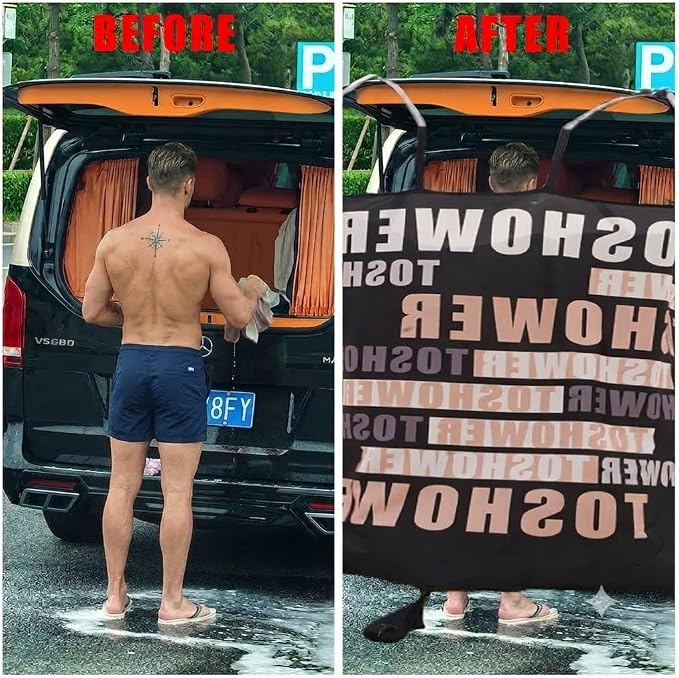 SUV MPV Tailgate Magnetic Privacy Shower Shelter, Outdoor Camping Car Trunk Attached Changing Cabana, Portable Vehicle Rear Gate Shower Room for Road Trip Overlanding - Image 2