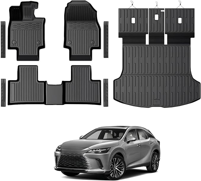Floor Mats for 2023-2026 Lexus RX350/RX350H/RX500H Accessories | Full-Coverage Mats Set with Integrated Cargo Liner & Backrest Mat, Odorless & Durable, All-Weather Protection, 3D Laser Fit by GALVAGNITE