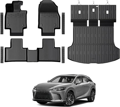 Floor Mats for 2023-2026 Lexus RX350/RX350H/RX500H Accessories | Full-Coverage Mats Set with Integrated Cargo Liner & Backrest Mat, Odorless & Durable, All-Weather Protection, 3D Laser Fit by GALVAGNITE