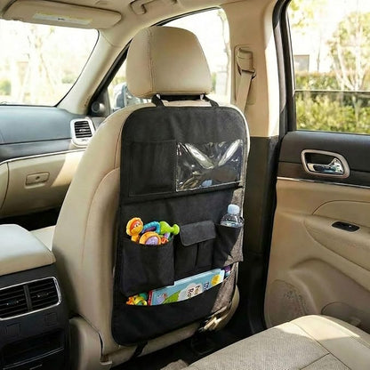 Car Backseat Organizer, Oxford Cloth Car Seat Back Kick Mat Protector, Multifunctional Auto Interior Hanging Storage Pocket for Cars, SUVs(Without) by Unknown