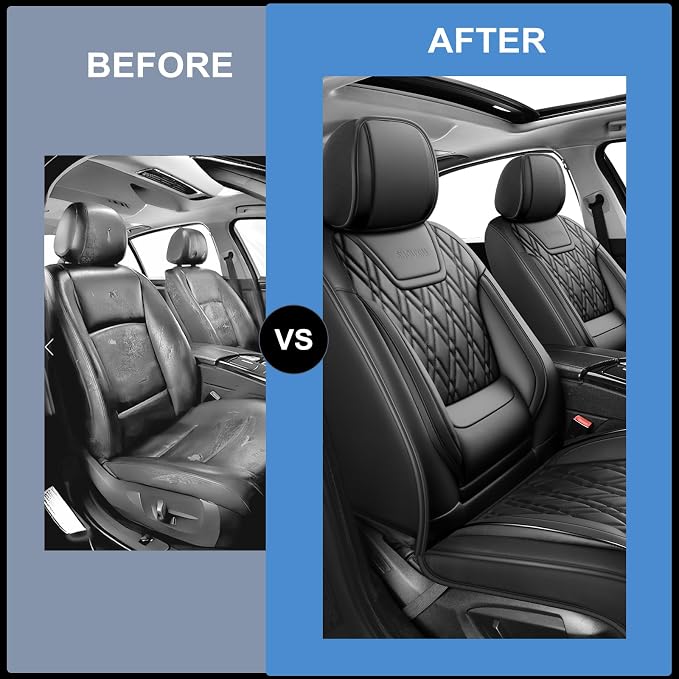 for Subaru Outback 2007-2026 Car Seat Covers, Full Set, Black | Luxury Full Coverage Leather Seat Protectors, Waterproof Breathable, Non-Slip, Easy to Install, Airbag Compatible, All-Season - Image 6