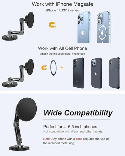 Magnetic Car Phone Holder for MagSafe, Magnetic Car Mount 360°Adjustable Metal Head [120 LBS Strongest Suction], Cell Phone Holders for Your Car for iPhone 12–17 Series - Image 6