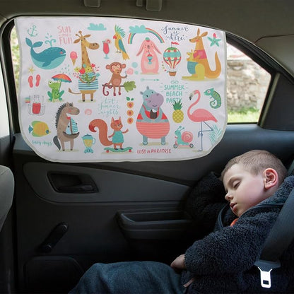 Car Window Shades for Side Windows Baby and Kids,Car Back Window Sun Shade Covers,Strong Magnetic Sunshades Curtains for Truck,27.5" x 19.5" (Animal Friends) - Image 5