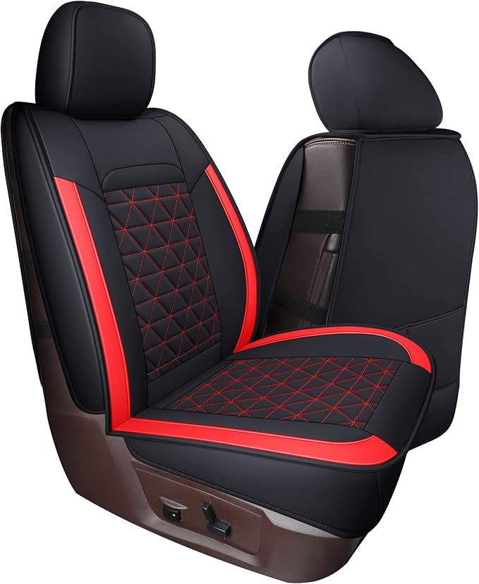 Coverado Seat Covers for Dodge Ram Full Set, Waterproof Truck Car Seat Cover Protectors Custom Fit for 2002-2026 Dodge RAM 1500 2500 3500 with Curved Bench(Red) - Image 8