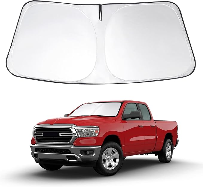 Windshield Sun Shade Sunshade for 2019-2026 Dodge RAM 1500 | Full covered for windshield, Foldable & Durable, Block UV Rays, Reduce Heat, Easy to install, Keeps Car Cooler by LHFLIVE