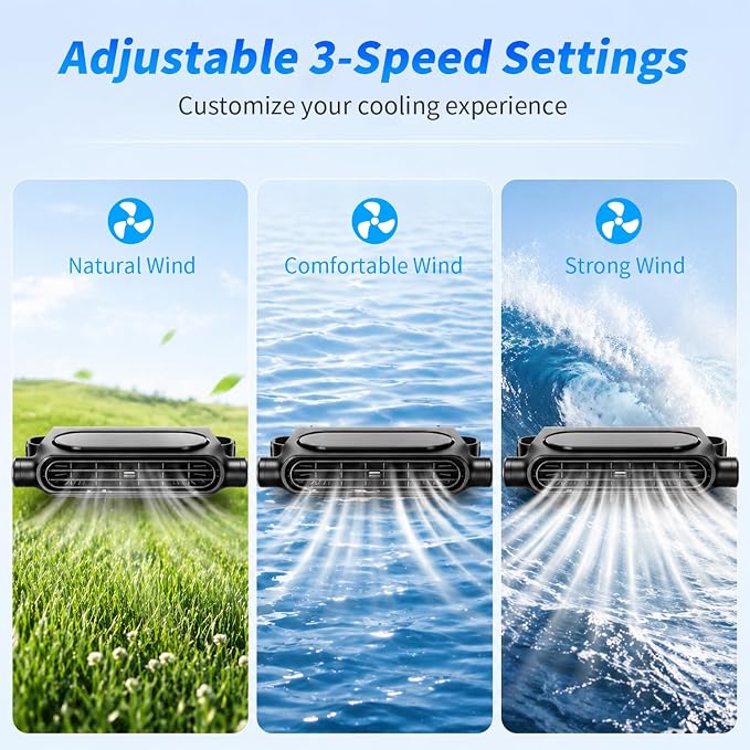2PCS New Upgraded Car Seat Fan that Blow Cold Air for Backseat Rear Facing Headrest Cooling Fan for Car Portable Carseat Usb Car Vent Extender for Baby Small Mini Rechargeable Cooler Head Rest (Black) - Image 5
