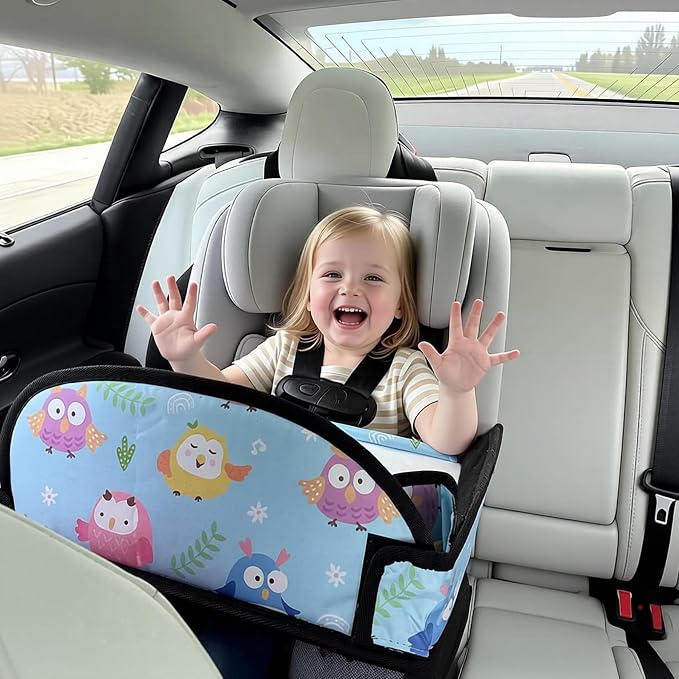 Car Seat Tray,Toddler Road Trip Essentials With Drawing Kit | Road Trip Essentials Accessories Lap Tray with iPad Holder Stand & Dry Erase Board as Travel Gifts for Kid,Baby Blue - Image 4