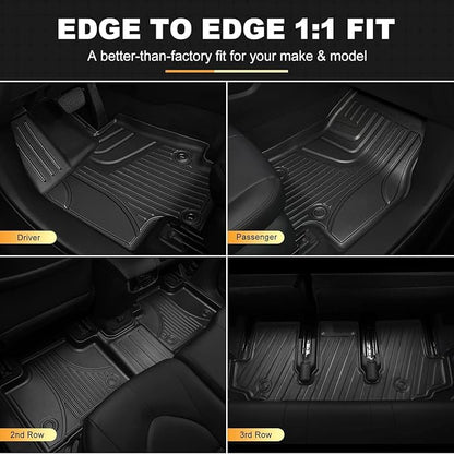 Floor Mats for Toyota Highlander 7-Seat 2020-2026 Cargo Mat Seat Back Mats | 7PCS. Laser-Measured Custom Fit. Odorless & Waterproof. All-Weather Protection. Easy to Clean. 2-in-1 Cargo Liner. TPE - Image 5