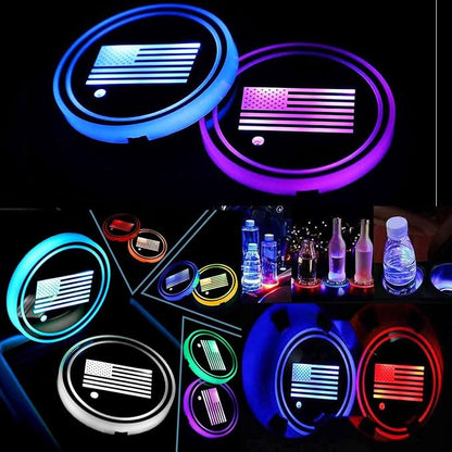 2PCS LED Car Cup Holder Lights, Light up Car Coasters for Cup Holders | 7 Color-Changing Light Up Cup Holder Insert Coasters, Waterproof Car Accessories for Teens, Car Gifts for Men & Women - Image 5