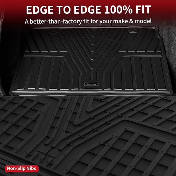 LASFIT Cargo Liner for Honda CR-V 2023-2026 (Gasoline & Hybrid & e:FCEV) | All Weather Custom Fit Anti-Slip Pet Friendly Easy Clean TPE Trunk Mat (Upper Position), Cargo Only Black - Image 5