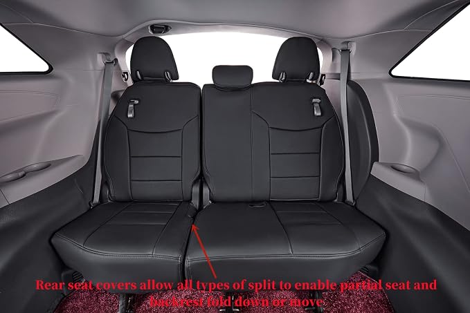 coverdream Odyssey Car Seat Covers Custom Fit for 2004-2010 Honda Odyssey,2nd-Row Captains Seats,Fully Covered Waterproof Leather Seat Protector (Full Set,Black) - Image 4