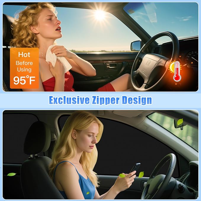 ZATOOTO Car Window Shades for Toyota Camry 2018-2023, Shade for Baby in Car | Heat Reflective, Keep Car Cool, 4 Pack Custom Fit, Ideal for Camping, Naps & Protecting Valuables, Easy Foldable Storage - Image 4
