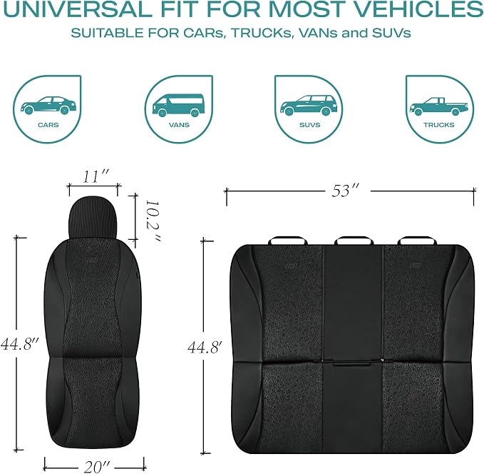 Skechers GOGA Mat Seat Covers,Universal Fit for Most Cars,Trucks,SUVs,Black | GOGA Mat Technology,Waterproof Car Seat Covers Front Seats,Airbag Compatible,Car Seat Covers - Image 5