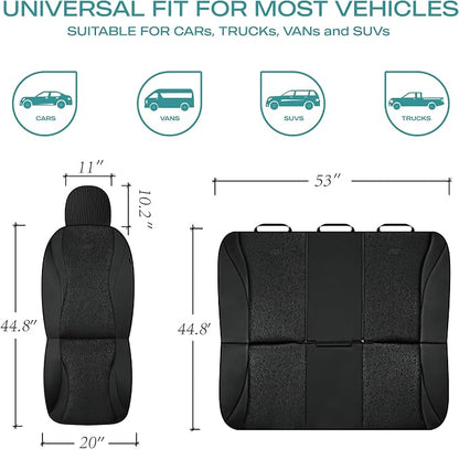 Skechers Car Seat Covers,Leather Seat Covers with GOGA Mat Technology,Waterproof Car Seat Covers Full Sets,Airbag Compatible,Comfort Universal Fit for Most Cars,Vans,Trucks,SUVs,Black - Image 6