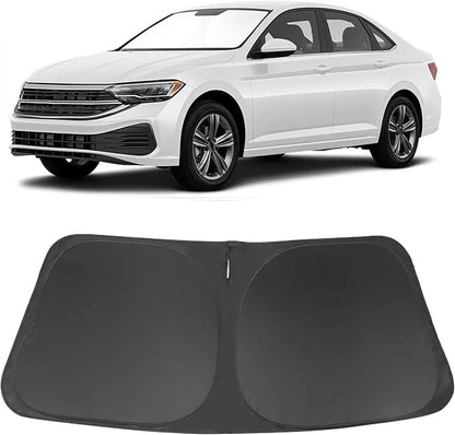 Windshield Sun Shade for 2019-2026 Volkswagen Jetta Accessories | Full covered for windshield, Foldable & Durable, Block UV Rays, Reduce Heat, Easy to install, Keep Car Cooler by LHFLIVE