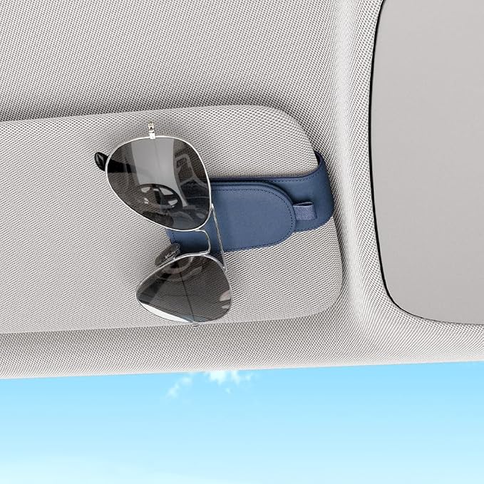 Sotfamily Magnetic Sunglass Holder for Car Visor, 2 Packs, Faux Leather | Strong Magnetism, for Most Car Visors, No Marks on Visor, Gift-Ready Packaging, Sunglass Organizer, Car Accessories for Men - Image 3