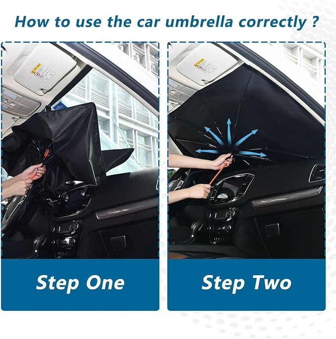 Custom Windshield Sun Shade Umbrella, Personalized Foldable Car Front Window Sunshade Blocks UV Rays Heat Keep Vehicle Cool, Car Accessories (55" x 27.5") - Image 5