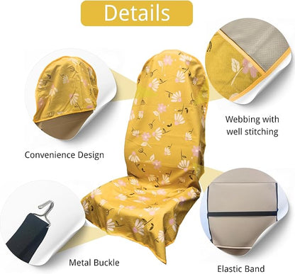 Waterproof Car Seat Cover for Front Seats, Protector for Cars SUVs Trucks, Sweat Towel Seat Covers Bucket for Gym,Workout,Beach,Hiking,Running and Swimming (Chamomile and Yellow, 1PC) - Image 3